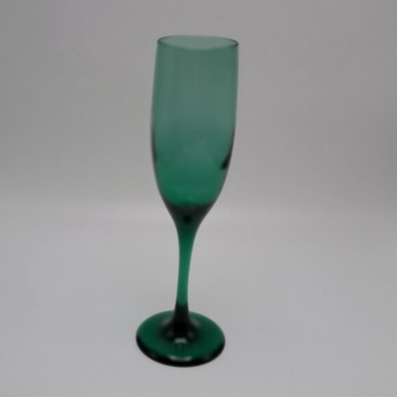 Green Libbey Champagne Flute Glass Vintage - Picture 2 of 6